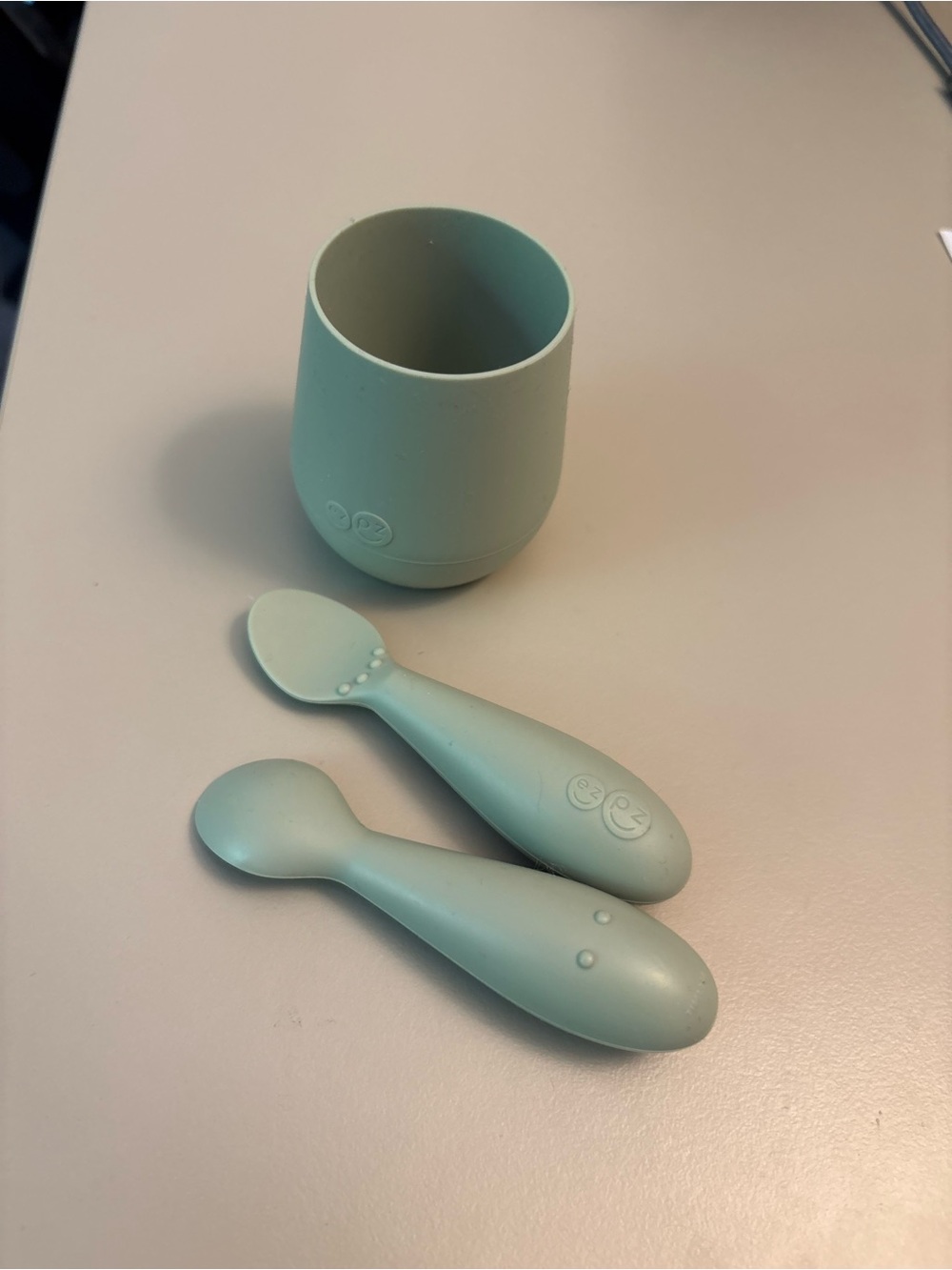 EZPZ Silicone Baby Feeding Cup and Spoon Set